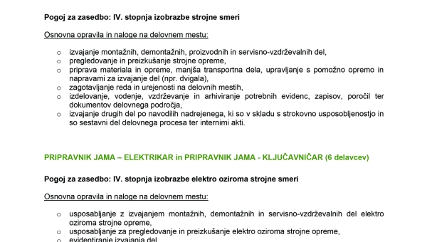 Javna objava prostih delovnih mest